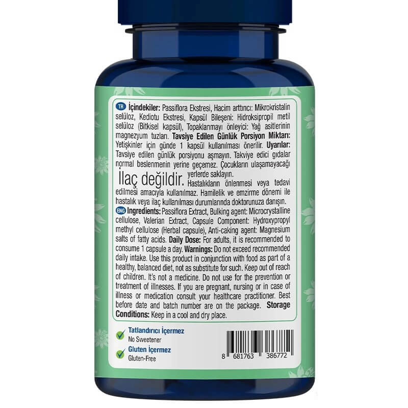 One Up Relax Mood Passiflora ve Valerian 60 Kapsül