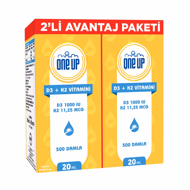 One Up D3 + K2 Vitamini 2 x 20 mL Damla